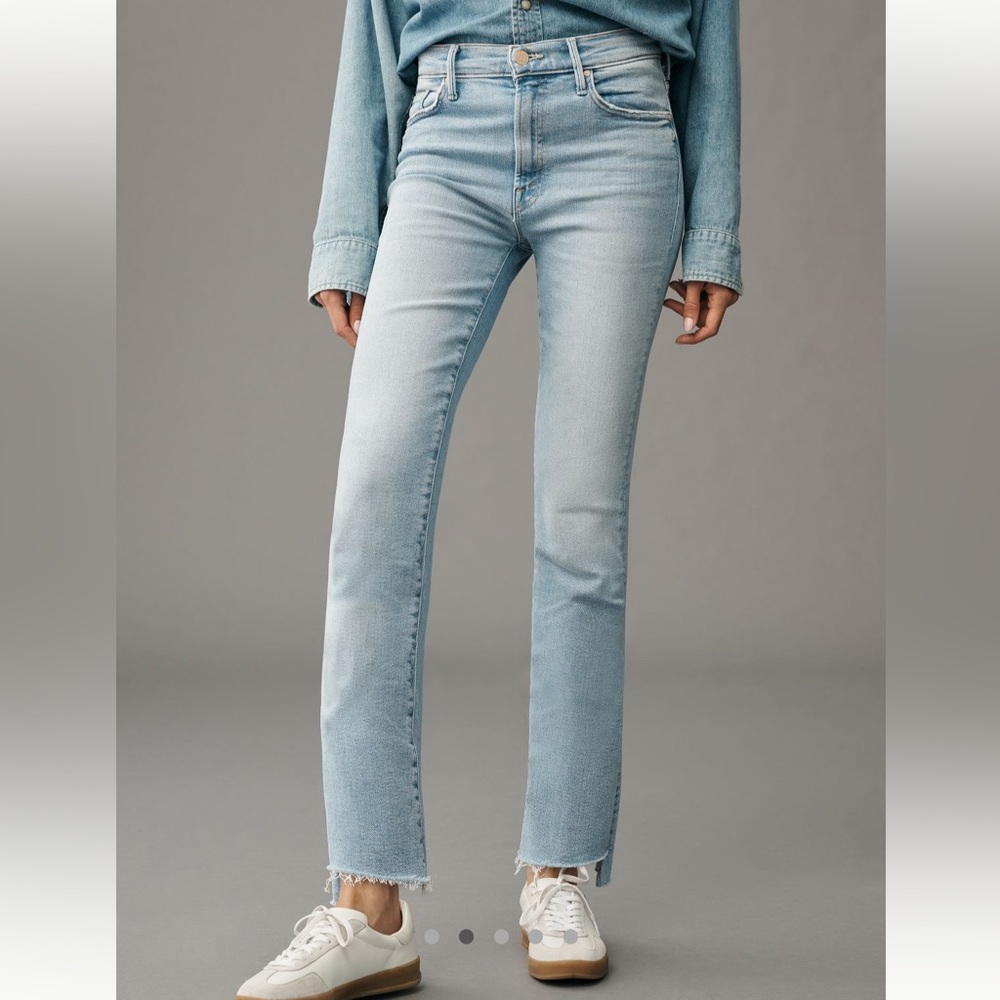MOTHER Denim Insider Step Crop Fray, “Limited Edition” color.
